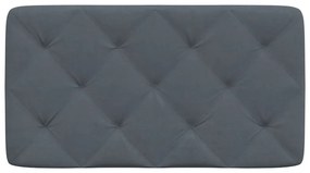 sötétszürke bársony fejtámla párna 80 cm