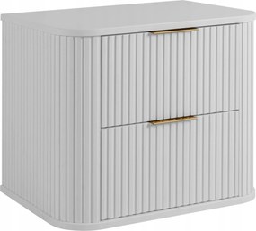 Fürdőszoba szekrény mosdó alá Faragott Akasztós Fehér 60 Ovális Frontok