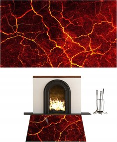 Kandalló Alatti Üveg Edzett Üveg Állvány Méret 90x52cm Grafika Láva