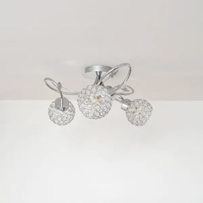 Felületre szerelhető csillár SOPHIA 3xE27/15W/230V fényezett króm/átlátszó