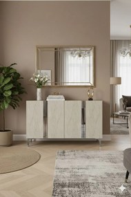 Anka 120 - White, Travertine, Silver