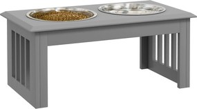 PawHut Magasított Kutya Etető Tál Állomás 2 Tálcával - 2 x 2000ml Rozsdamentes Acél Tálak, Kutya- és Macskatál | Aosom