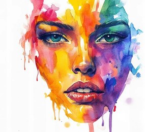 Canvas Vászonkép Nő Pop-art Színek Szivárvány Absztrakt 60x40