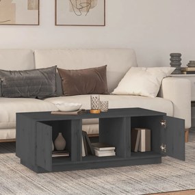 Szürke tömör fenyőfa dohányzóasztal 110x50x40 cm