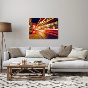 Piros londoni telefonfülke képe (üvegen) (70x50 cm)