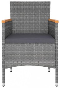 vidaXL 5 részes szürke polyrattan kerti ülőgarnitúra