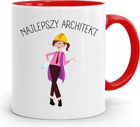 Piros Építész Bögre Legjobb Építész fényképes nyomtatással