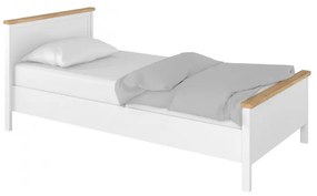 MABARUMA egyszemélyes ágy ágyráccsla és matraccal 90x200 - fehér / nash tölgy