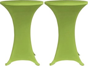 vidaXL 2 db 80 cm-es sztreccs asztalterítő zöld