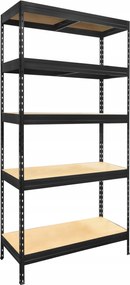 Tárolószekrény Praktik 180x120x45 Fekete Csavarmentes 5polcos Mdf 1375kg