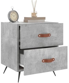 2 db betonszürke szerelt fa éjjeliszekrény 40 x 35 x 47,5 cm