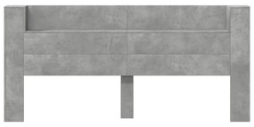 Fejtámla polcokkal Beton Szürke 200 x 16,5 x 103,5 cm Faanyag