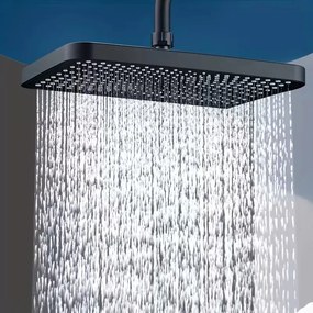 Caldo Freddo Zuhanyrendszer - CSAPTELEPPEL - szögletes - fejzuhany, zuhanyfej, gégecső - FEKETE