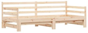 tömör fenyőfa kihúzható kanapéágy 80 x 200 cm
