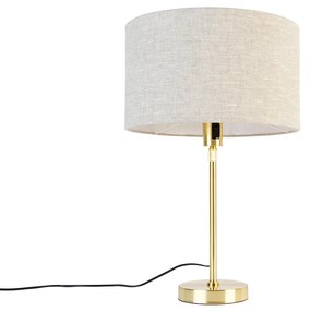 Asztali lámpa arany állítható ernyővel világosszürke 35 cm - Parte