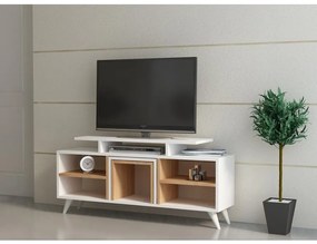 TV szekrény Kutay - White, Teak