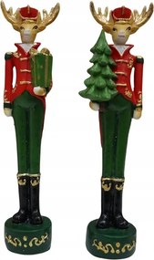 DekorĂĄciĂłs rĂ©nszarvas On zöld-piros egyenruhĂĄban 20,5 cm â 2 minta 1 db