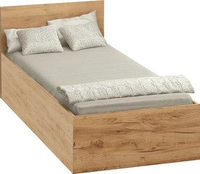 Ágy fém ráccsal és tárolóhellyel, 90x200, tölgy craft arany, DOLI