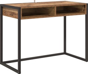 vidaXL Asztal tárolóval Öreg fa 100 x 50 x 75 cm Faanyag