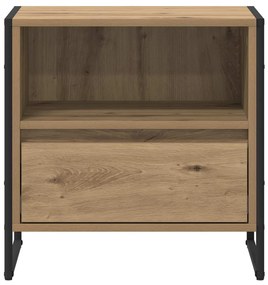 vidaXL Éjjeli asztal fiókkal Művészi tölgy 50 x 39,5 x 50 cm Faanyag