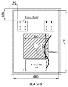 Álló fürdőszobai LED tükör 60x80cm | Páramentesítő funkció - Óra - Fényerő és színhőmérséklet szabályozás | Welland Luxury-Line G771
