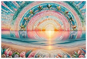 Kép – Naplemente mozaik (90x60 cm)