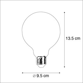 5 db E27 szabályozható LED izzó G95 5W 470lm 2700K