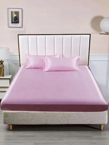 Szatén gumis lepedő 140x200x30cm Rózsaszín