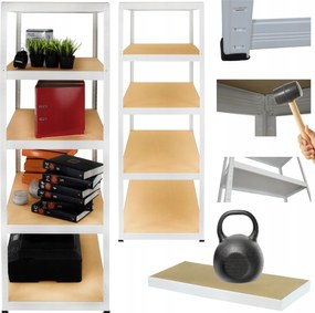 Műhelypolc fém állvány Helios 196x30x30cm 5Px175kg Lengyel