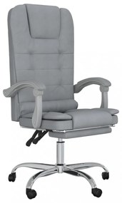 vidaXL világosszürke szövet dönthető irodai masszázsfotel