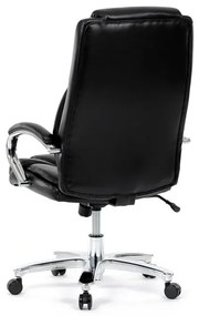 Fekete ökobőr irodai szék hintamechanikával. KA-F1385 BK