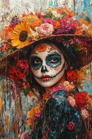 Canvas Vászonkép La Catrina Santa Muerte Folk Mexikó 80x120
