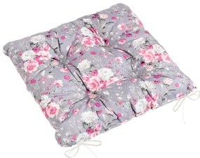 Bellatex Adéla steppelt ülőpárna Rózsaszín rózsák, 40 x 40 cm