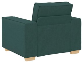 3 részes kanapé szett párnákkal, sötétzöld szövet