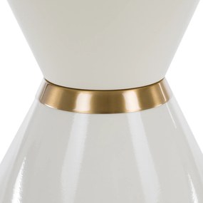 Dohányzóasztalok, 2 db-os szett, fehér márvány/fehér/arany, acél, MABUZ