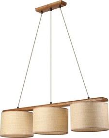 AIDA zsinóros függeszték 3x E27/15W/230V átmérő 25 cm tölgy/rafia