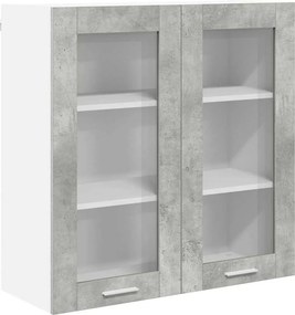 vidaXL Függő szekrény tárolóval Beton Szürke 80 x 31 x 80 cm Faanyag