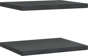vidaXL 2 db fekete rozsdamentes acél fali polc 50 x 40 x 3 cm