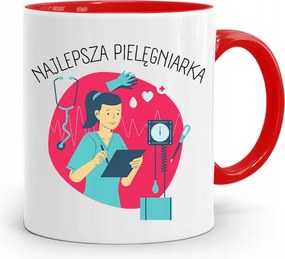 Piros Bögre Ajándék A Legjobb Ápolónőnek fényképes nyomtatással