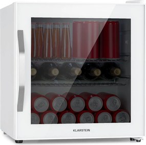 Klarstein Beersafe L Quartz, hűtőszekrény, 47 liter, 2 polc, panoráma üvegajtó, fehér