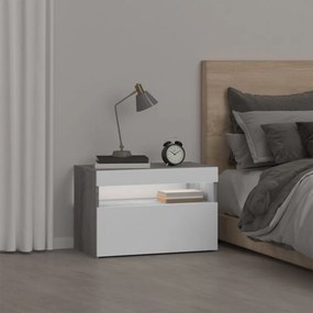 szürke sonoma színű éjjeliszekrény LED világítással 60x35x40 cm