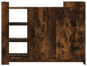 füstös tölgy színű szerelt fa tálalószekrény 100 x 35 x 75 cm