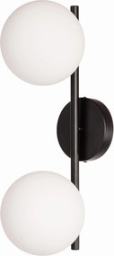 Fali lámpa Milano black dupla tejgömbök