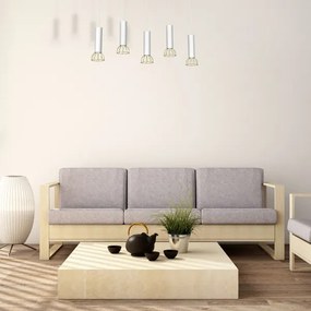 Csillár zsinóron DANTE 5xGU10/25W/230V fehér/arany