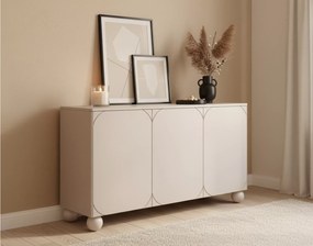 Sonatia II háromajtós komód 150 cm gömb lábakkal - kasmír