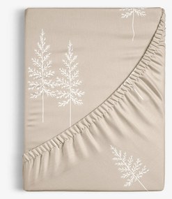 Goldea karácsonyi pamut körgumis lepedő - északi fenyők 90 x 200 cm