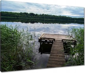 Vászonkép 80x60 Híd a horgász számára