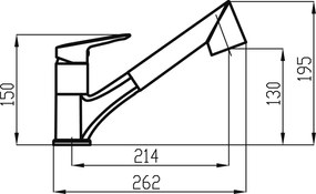 Novaservis, Metalia 54 teleszkópos mosogató csaptelep, króm, 54081-0
