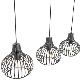 Modern lógólámpa fekete 3-lámpás - Saffira