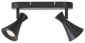 Modern fekete mennyezeti spotlámpa 2-lámpás állítható - Triangle